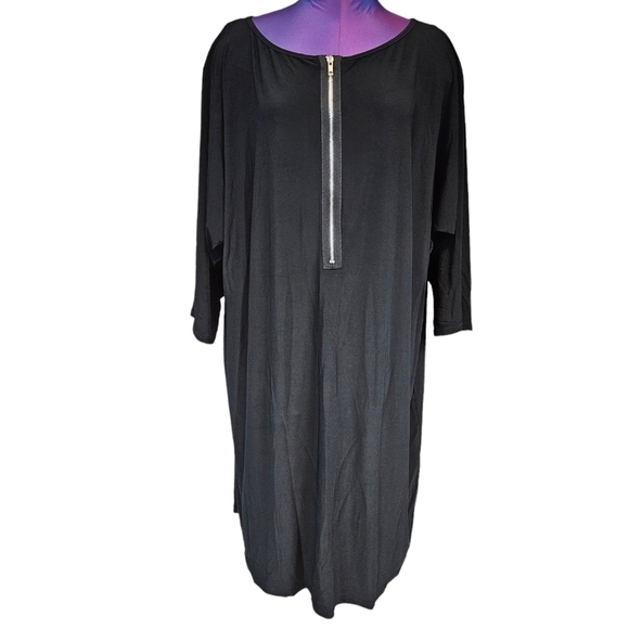 NWT Lane Bryant Black Slinky 1/2 Zip Casual Dress Size 22/24 Women's Plus - Picture 10 of 10